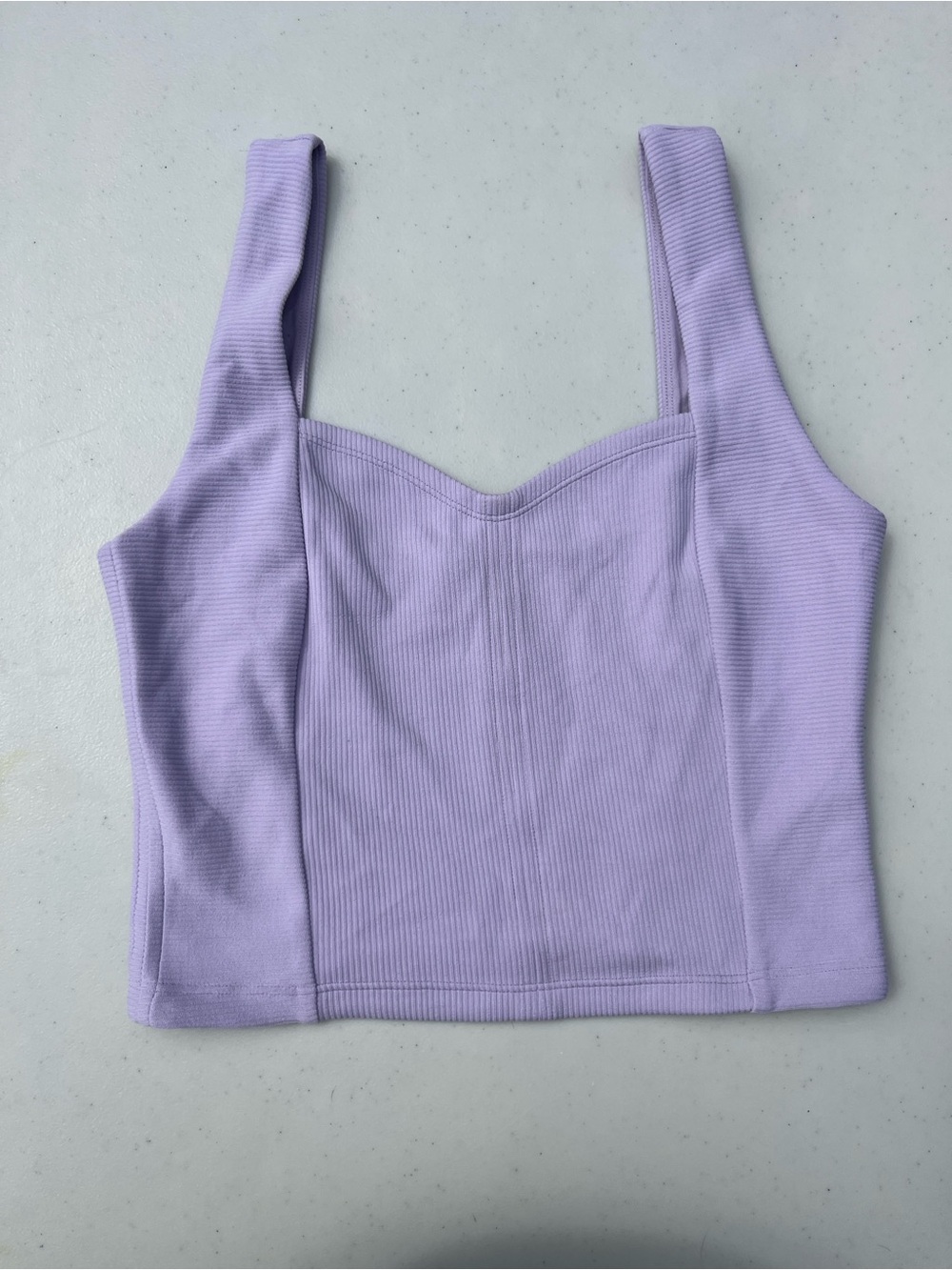 Lululemon Lavender Ribbed Sweetheart Crop Top